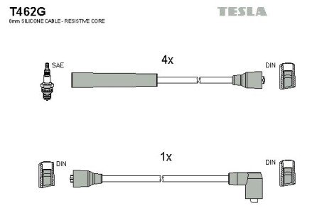 Комплект кабелiв запалювання tesla T462G на Форд Скорпио 1