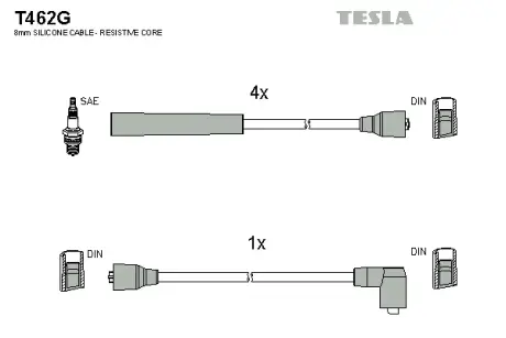 Комплект кабелiв запалювання tesla T462G