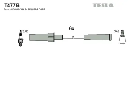 Комплект кабелiв запалювання Tesla T477B