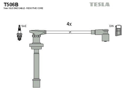 Комплект кабелiв запалювання tesla T506B на Ниссан Almera n15