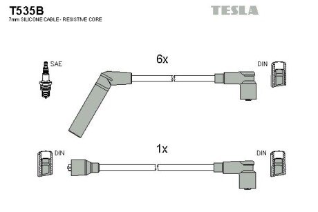 Комплект кабелiв запалювання tesla T535B