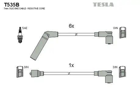 Комплект кабелiв запалювання tesla T535B Митсубиси Паджеро 2