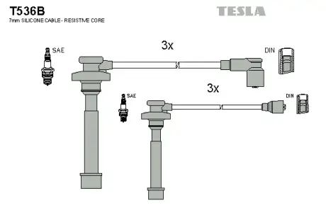 Комплект кабелiв запалювання tesla T536B Митсубиси Паджеро 2