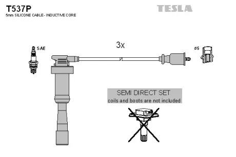 Комплект кабелiв запалювання tesla T537P Митсубиси Паджеро 2