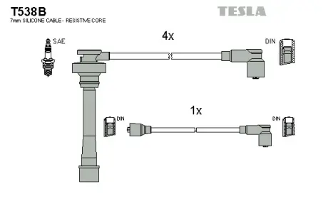 Комплект кабелiв запалювання Tesla T538B