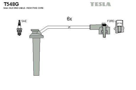 Комплект кабелiв запалювання tesla T548G на Форд Мондео 1