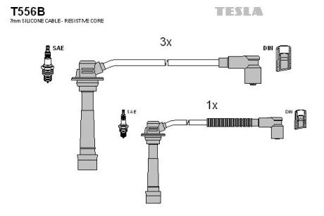 Комплект кабелiв запалювання tesla T556B на Мазда 323 bf