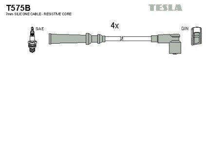 Високовольтні провода для свічок запалювання tesla T575B на Форд Maverick