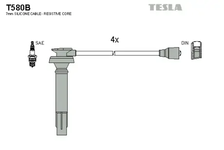 Комплект кабелiв запалювання Tesla T580B