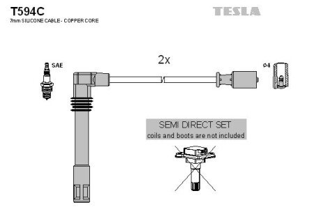 Комплект кабелiв запалювання tesla T594C