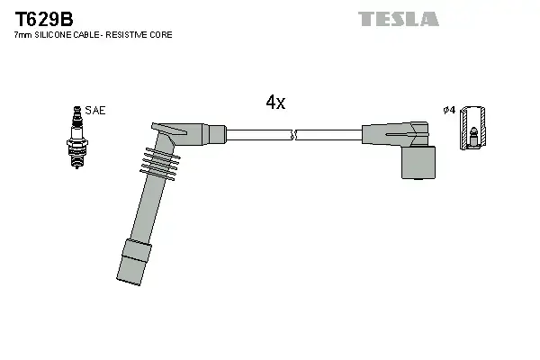 Комплект кабелiв запалювання tesla T629B