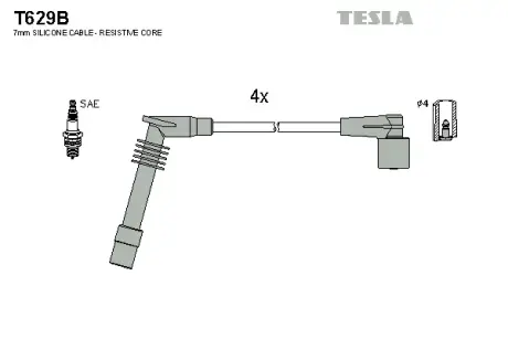 Комплект кабелiв запалювання tesla T629B