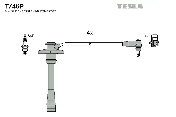 Комплект кабелiв запалювання tesla T746P