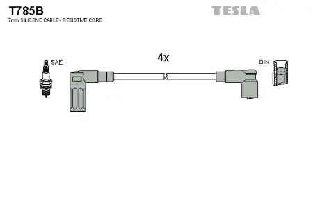Комплект кабелiв запалювання Tesla T785B