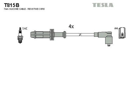 Комплект кабелiв запалювання tesla T815B на Пежо 306