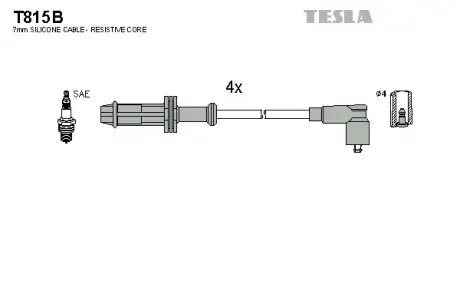 Комплект кабелiв запалювання Tesla T815B