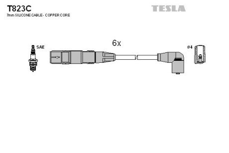 Комплект кабелiв запалювання tesla T823C на Фольксваген Венто