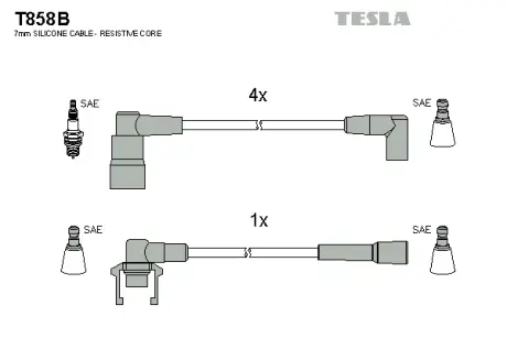 Комплект кабелiв запалювання Tesla T858B