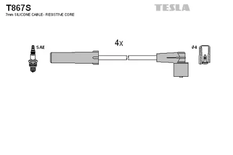 Комплект кабелiв запалювання tesla T867S Chevrolet Нива