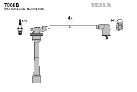 Комплект кабелiв запалювання Tesla T868B