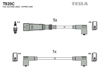 Комплект кабелiв запалювання tesla T920C