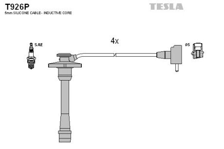 Комплект кабелiв запалювання tesla T926P на Тойота Королла е110