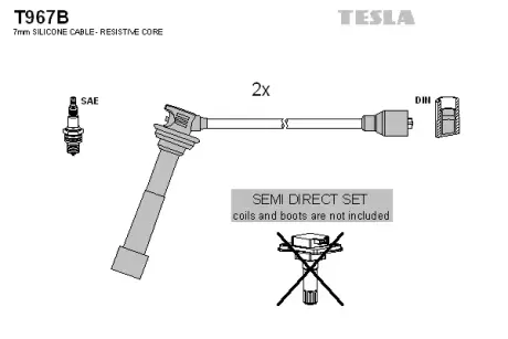 Комплект кабелiв запалювання Tesla T967B