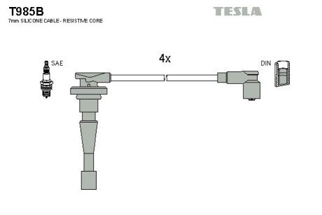 Комплект кабелiв запалювання tesla T985B на Хонда Срв рд1