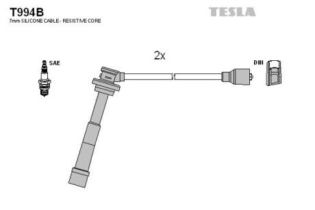 Комплект кабелiв запалювання tesla T994B на Сузуки Вагон р