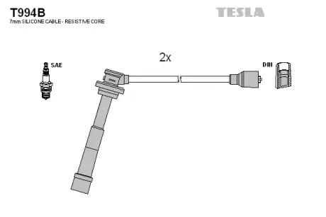 Комплект кабелiв запалювання Tesla T994B
