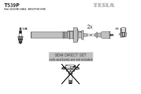 Провод высоковольтный MITSUBISHI CARISMA/COLT/LANCER/SPACE STAR 1.3/1.6, к-т tesla T539P