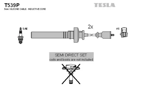 Провод высоковольтный MITSUBISHI CARISMA/COLT/LANCER/SPACE STAR 1.3/1.6, к-т Tesla T539P