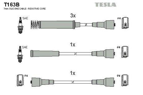 Провод высоковольтный OPEL OMEGA/FRONTERA 1.8/2.0, к-т tesla T163B на Опель Омега а