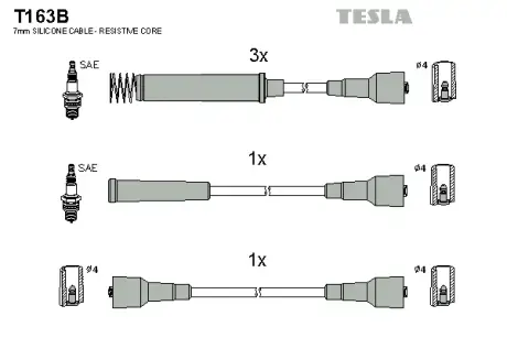 Провод высоковольтный OPEL OMEGA/FRONTERA 1.8/2.0, к-т Tesla T163B
