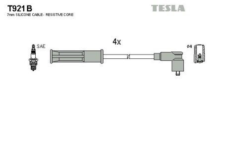 Високовольтні провода для свічок запалювання tesla T921B