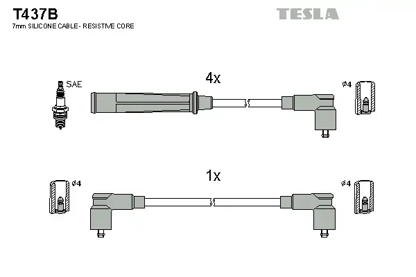 Провода в/в Bmw 315 E 21 1.6 81.02-83.07 Tesla T437B (фото 1)