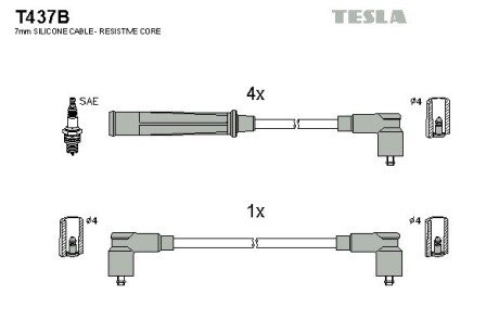 Провода в/в Bmw 315 E 21 1.6 81.02-83.07 tesla T437B на Бмв Е30