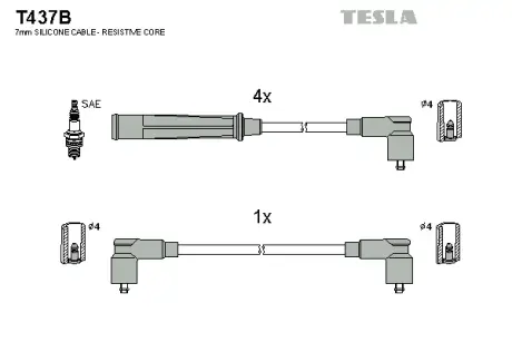 Провода в/в Bmw 315 E 21 1.6 81.02-83.07 Tesla T437B