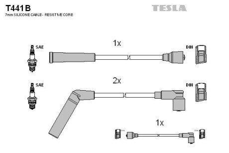 Провода В/В Daewoo Matiz 0.8i 98-00/Tico 0.8 91- tesla T441B