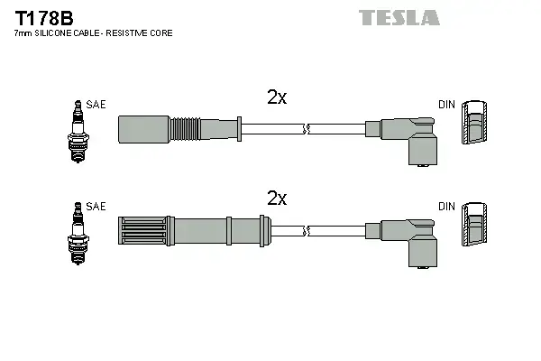 Провода В/В Fiat Doblo/Panda 1.2i 01- tesla T178B