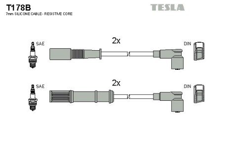 Провода В/В Fiat Doblo/Panda 1.2i 01- tesla T178B на Фиат Добло