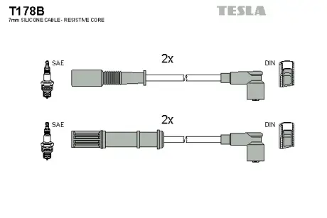 Провода В/В Fiat Doblo/Panda 1.2i 01- tesla T178B