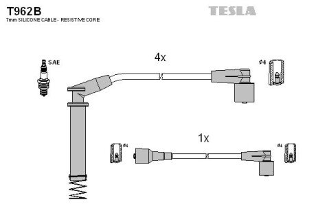 Провода в/в Opel 1.2-1.6 Corsa/Vectra tesla T962B на Опель Корса б