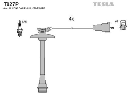 Високовольтні провода для свічок запалювання tesla T927P