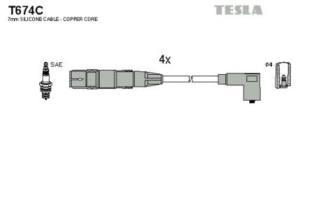 Провода VW Golf/Bora/Polo 1.6 94- Audi A3 1.6 96-00 Skoda tesla T674C на Фольксваген Транспортер т5