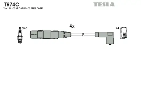 Провода VW Golf/Bora/Polo 1.6 94- Audi A3 1.6 96-00 Skoda tesla T674C Сеат Леон