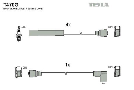 В/в провода Ford Cortina 1.6 2.0 77-82, Sierra 1,6 Ohc tesla T470G