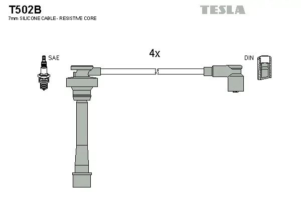 В/в провода Mitsubishi Lanser 1.6 92- Tesla T502B (фото 1)