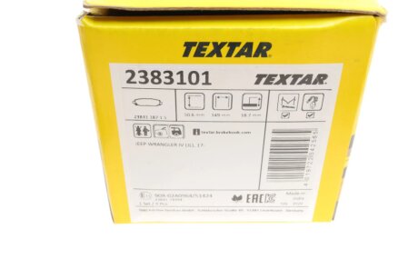 Комплект гальмівних колодок textar 2383101