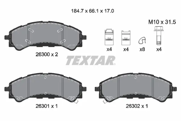 Тормозные колодки textar 2630001
